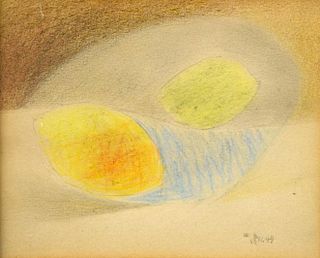 § Charles 'Pic' Higgins (British, 1893-1980) Abstract in yellow and blue; and Figure signed lower ri