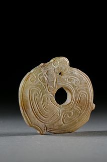 A Carved Jade Bi