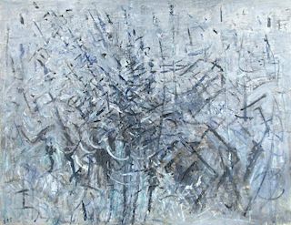 § Elinor Bellingham-Smith (British, 1906–1988) Study of trees signed lower left with initials "EBS"