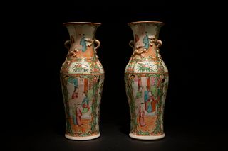 A Pair of Antique Porcelain Vases