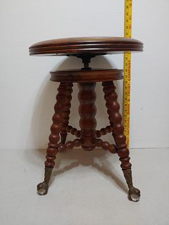 Solid Walnt Holtzman & Sons piano stool