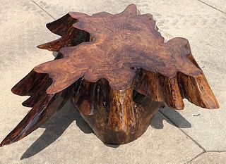 Handcrafted Aged Elm Root Coffee Table
