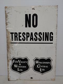 SS alum Railroad No Trespass FV&WL, WCL