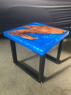 Hand made Maple Burl w/Epoxy end table