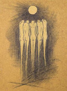 § Enrique Romero Santana (Spanish, b. 1947) Standing figures various sizes, pen and ink (3) <br>Othe