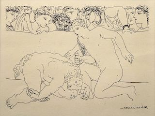 § Pablo Picasso (Spanish, 1881-1973) Defeated Minotaur signed and dated lower right within the print