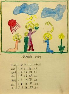 § Joanna Gill (British, 1910-1980) Biblical calendar designs, a front cover for 'The Roses of Mary',