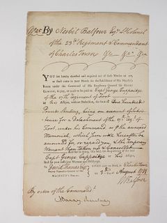 Subsistence Document for the 17th Regiment of Foot
