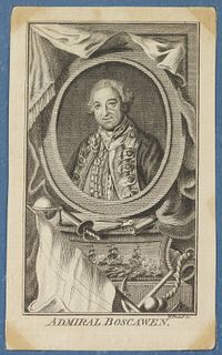 Admiral Edward Boscowan Print and Autograph