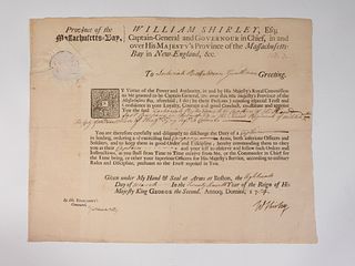 William Shirley-signed Militia Commission