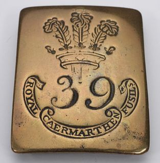 British 39th Regiment of Foot Belt Plate