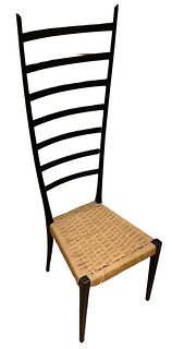 Extra high ladder back chair after Gio Ponti, made in Italy, 51" tall.