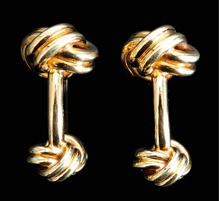 Tiffany & Co 18k Yellow Gold Triple Knot Cufflinks