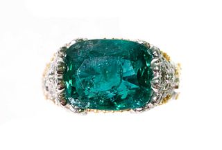 Modani Jewels 18k 8.68ct Emerald & Diamond Ring