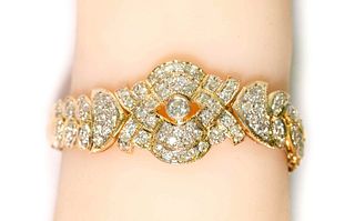 Estate 18k Yellow Gold & 4.0 CTW Diamond Bracelet