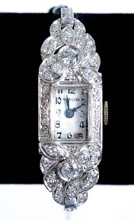 Estate Hamilton Platinum Iridium Diamond Watch