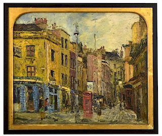 § George Hann (British, 1900-1979) Shepherd's Market, Mayfair, circa 1960 signed lower right "George
