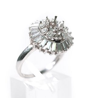 Vintage Art Deco Iridium Platinum & Diamond Ring