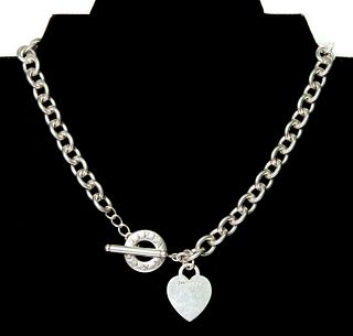 Tiffany & Co. Sterling Heart Tag Toggle Necklace
