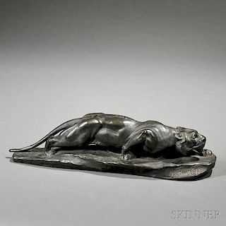 After Léon Bureau (French, 1866-1906)       Bronze Figure of a Panther
