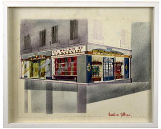 Christian Fillion (20th Century) French Shop Designs larger signed lower right "Christian Fillion" p