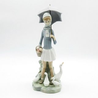 Girl with Umbrella and Geese 1004510 - Lladro Porcelain Figurine