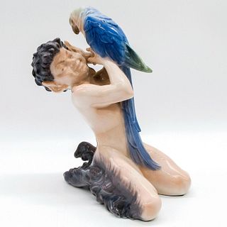Royal Copenhagen Figurine, Faun with Parrot 752