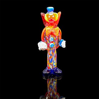 Murano Style Glass Figurine, Clown With Ball