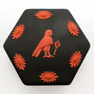 Wedgwood Black Jasperware Egyptian, Hexagonal Box