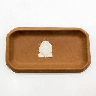 Wedgwood Taupe Jasperware, Scallop Oblong Tray