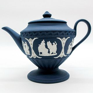 Wedgwood Portland Blue Jasperware, Miniature Teapot