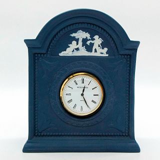 Wedgwood Portland Blue Jasperware, Cherub Seasons Clock