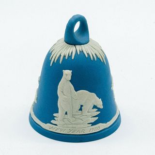 Wedgwood Cream on Pale Blue Jasperware Bell Ornament