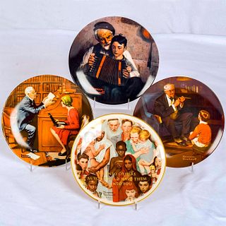 4pc Norman Rockwell Collectible Plates