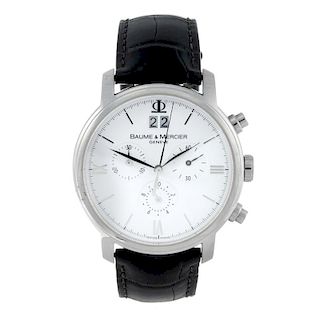 BAUME & MERCIER - a gentleman's Classima chronograph wrist watch. Stainless steel case. Reference 65
