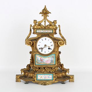 Antique Sevres Porcelain Mantel Clock
