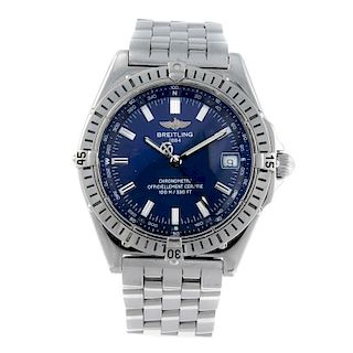 BREITLING - a gentleman's Windrider Wings bracelet watch. Stainless steel case with calibrated bezel