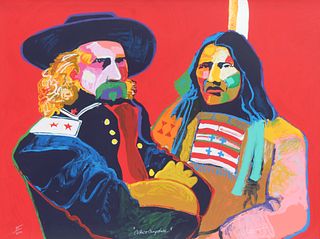 Malcom Furlow (B. 1946) "Custer & Crazy Horse"