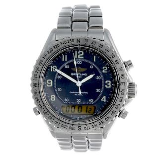 BREITLING - a gentleman's Aeromarine Intruder bracelet watch. Stainless steel case with calibrated b