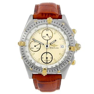 BREITLING - a gentleman's Chronomat chronograph wrist watch. Stainless steel case with calibrated be