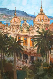 Tom McNeely (B. 1935) "Monaco" Watercolor