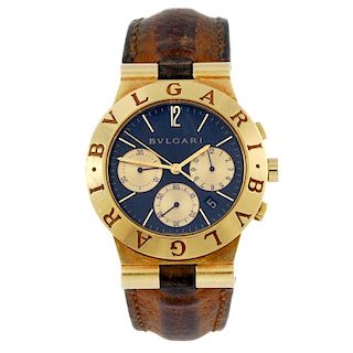 BULGARI - a gentleman's Diagono chronograph wrist watch. 18ct yellow gold case. Reference CH35G, ser
