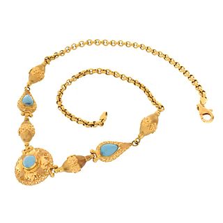 Turquoise and 18K Necklace