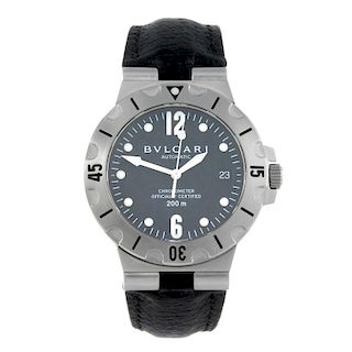 BULGARI - a gentleman's Diagono Scuba wrist watch. Stainless steel case with calibrated bezel. Refer
