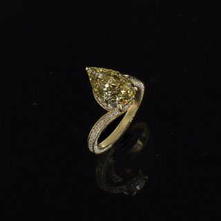 GIA 3.90ct Fancy Yellow Diamond Ring