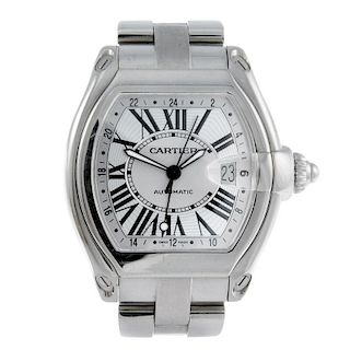 CARTIER - a Roadster GMT bracelet watch. Stainless steel case. Reference 2722, serial 748143CE. Sign