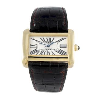 CARTIER - a Tank Divan wrist watch. 18ct yellow gold case. Reference 2603, serial 994797CD. Signed a