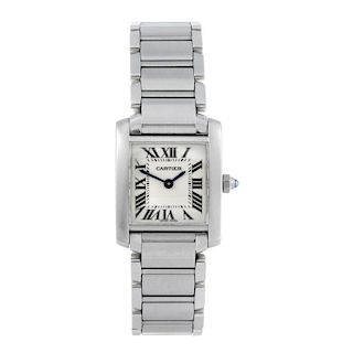 CARTIER - a Tank Francaise bracelet watch. Stainless steel case. Reference 2384, serial 314773CD. Si