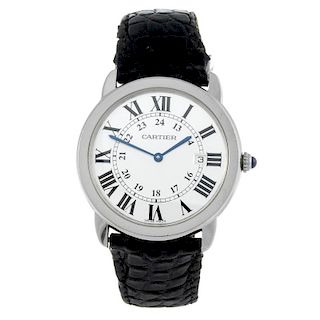 CARTIER - a Ronde Solo wrist watch. Stainless steel case. Reference 2934, serial 842316LX. Signed qu