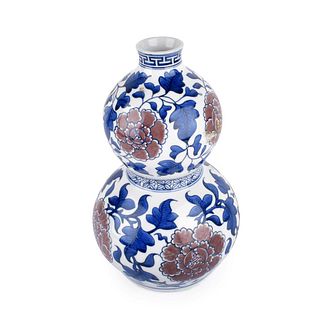 Chinese Doucai Style Double Gourd Porcelain Vase